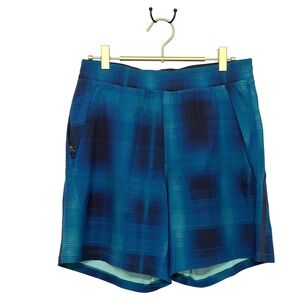 Mens Lululemon Pace Breaker Shorts Liner less Unlined Size M Square Dot Pristine